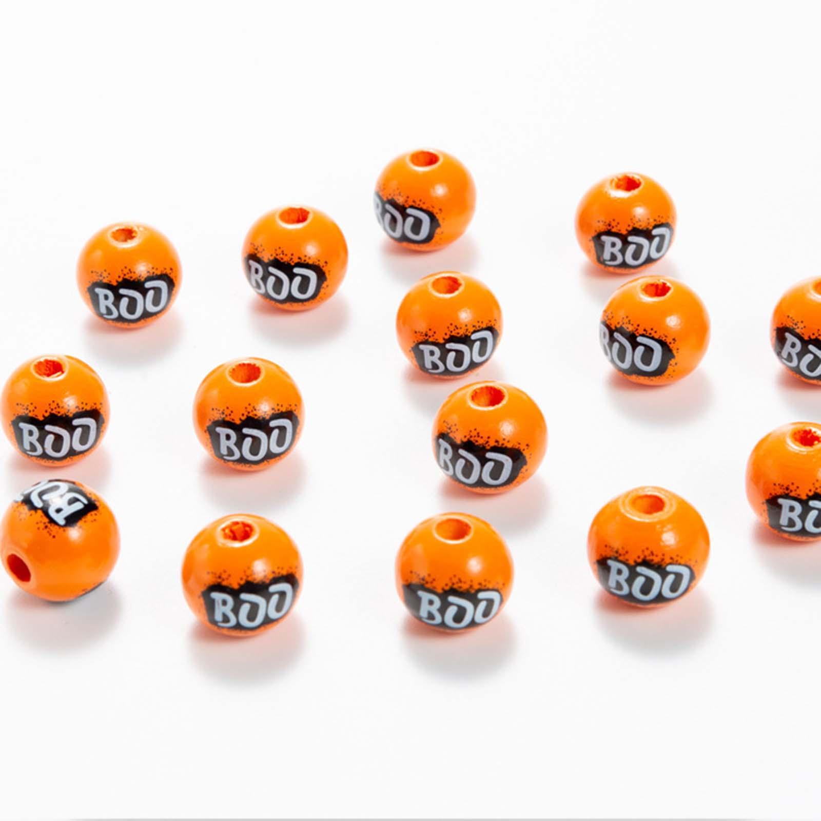 40x Halloween Wooden Beads Handmade Wood Beads for Party Jewelry Making Home