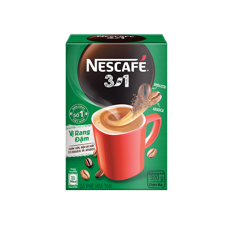 Combo 3 Hộp NESCAFÉ 3IN1 Công thức cải tiến - VỊ RANG ĐẬM Hộp 20 gói