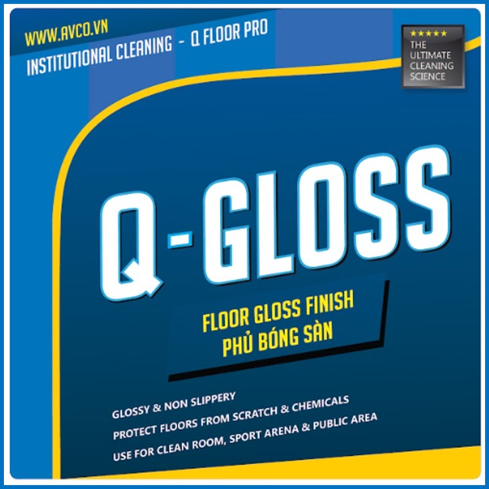 Phủ Bóng Sàn gốc Acrylic AVCOChem - Q-GLOSS - Siêu bóng bền đẹp - Thùng carton (4 x can 4 lít) - Hàng Chính Hãng