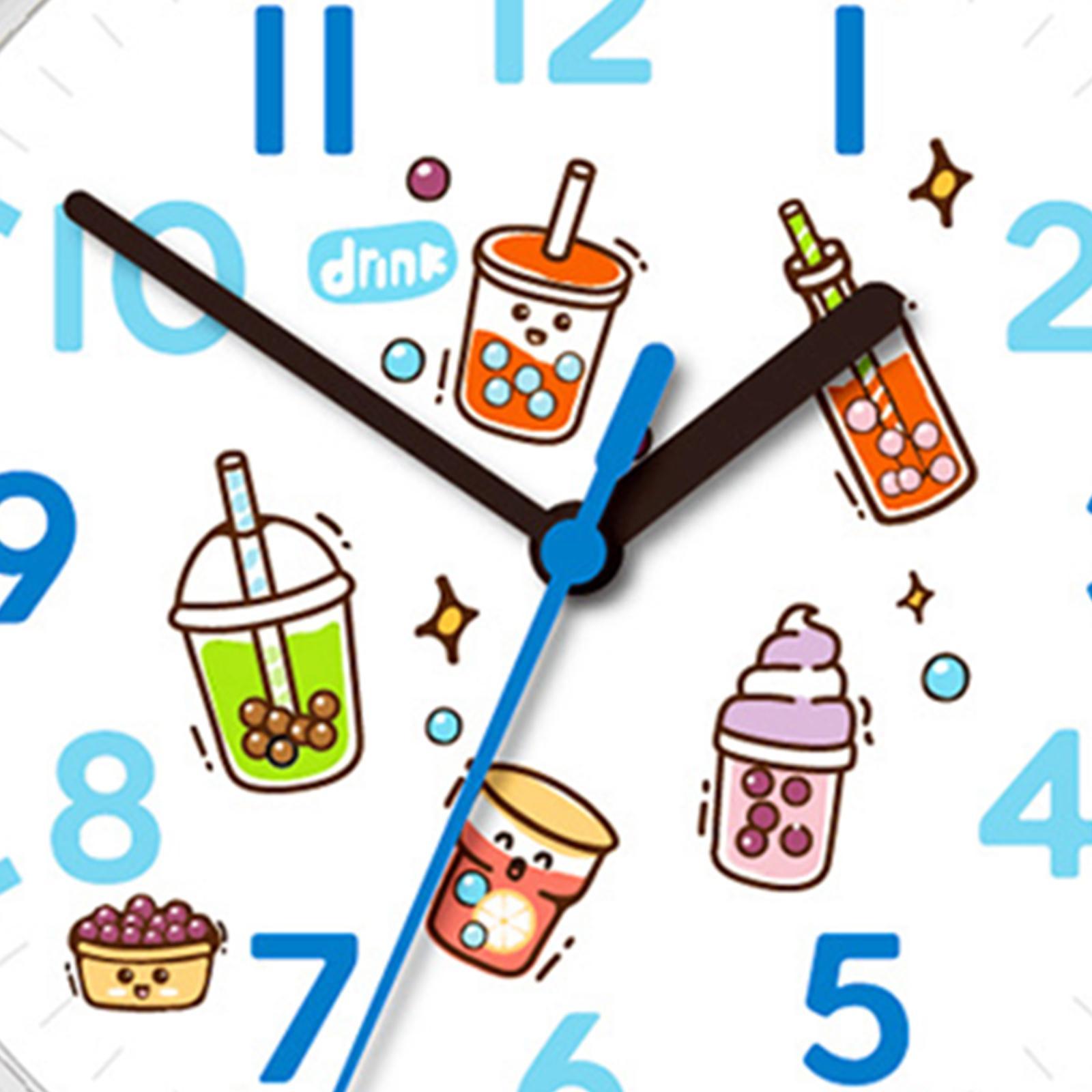 Cartoon DIY Wall Clock, Ornament, Silent for Kids Living Room Home Children Bedroom