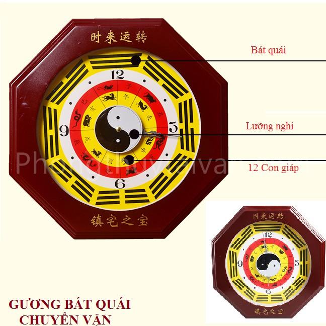 Đồng Hồ Thái Cực Bát Quái Chuyển Vận Phong Thủy 30cm