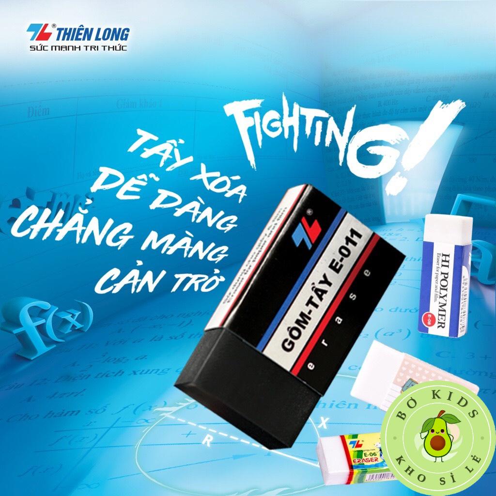 Gôm tẩy xóa thiên long 25 mẫu (Điểm 10 E08) (Flexoffice FO E04) (Polymer E-030) mềm dẻo không mùi không độc hại