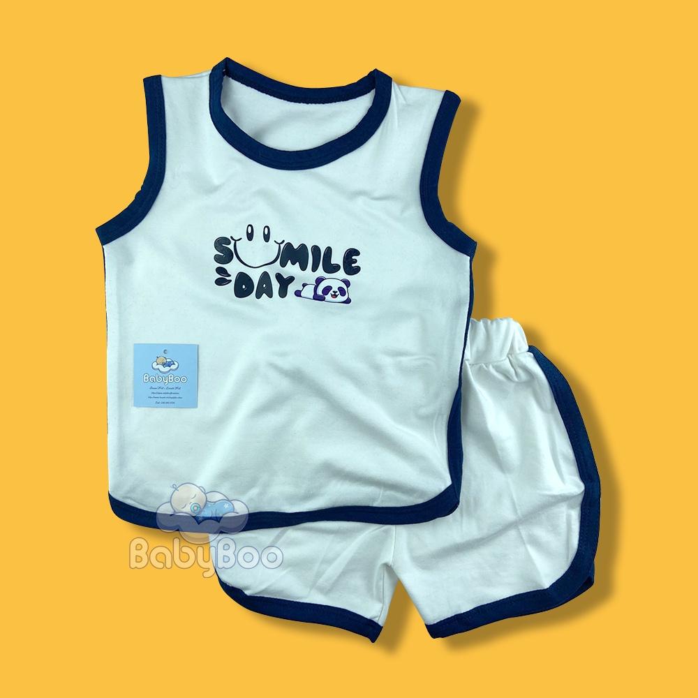 Đồ Bộ Bé Trai Bé Gái Quần Áo Ba Lỗ BabyBoo Cotton Tici Thoáng Mát Thấm Hút Mồi Hôi Hình Smile - PiBo Store