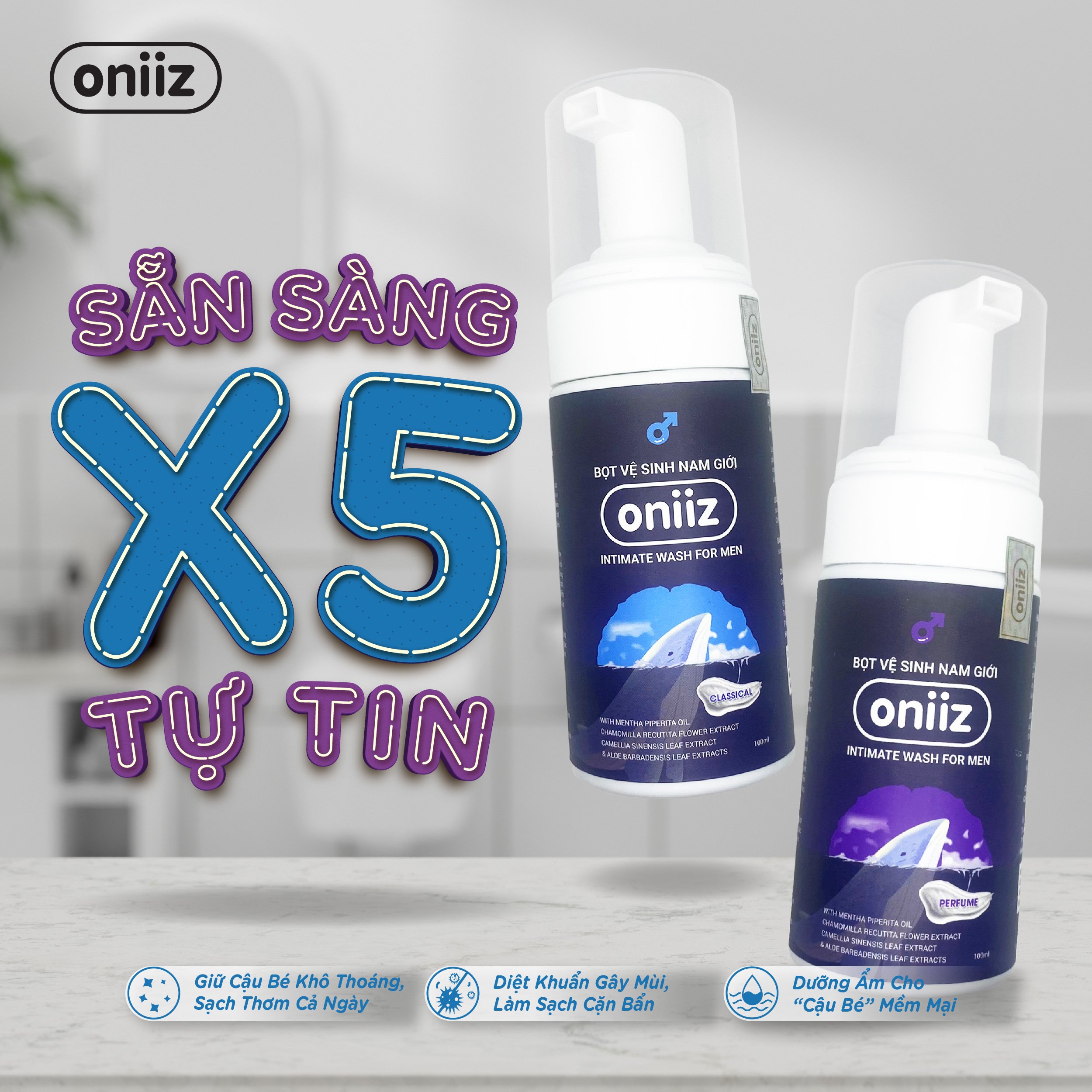 Bọt vệ sinh nam giới Oniiz 100ml