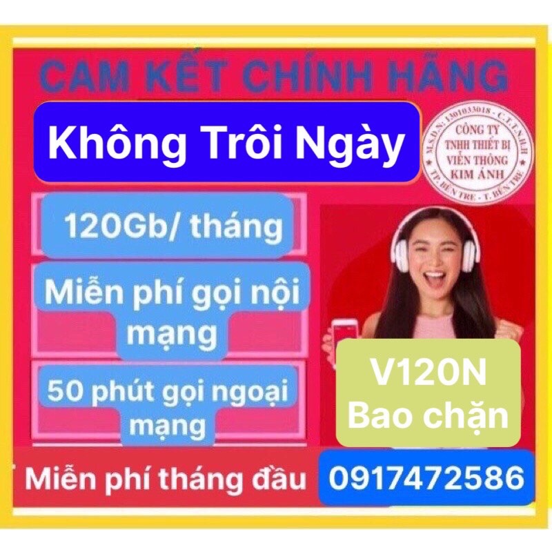 {Bao chặn } SIM VIETTEL V120N TRỌN GÓI 1 NĂM, 4GB/ NGÀY, MIỄN PHÍ GỌI GỌI NỘI MẠNG + 50 PHÚT NGOẠI MẠNG, Đã lên gói sẵng, Hàng chính hãng