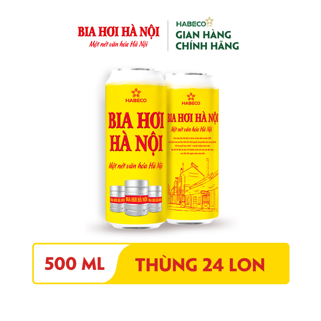Bia Hơi Hà Nội - Thùng 24 lon 500ml - Phiên bản Tết