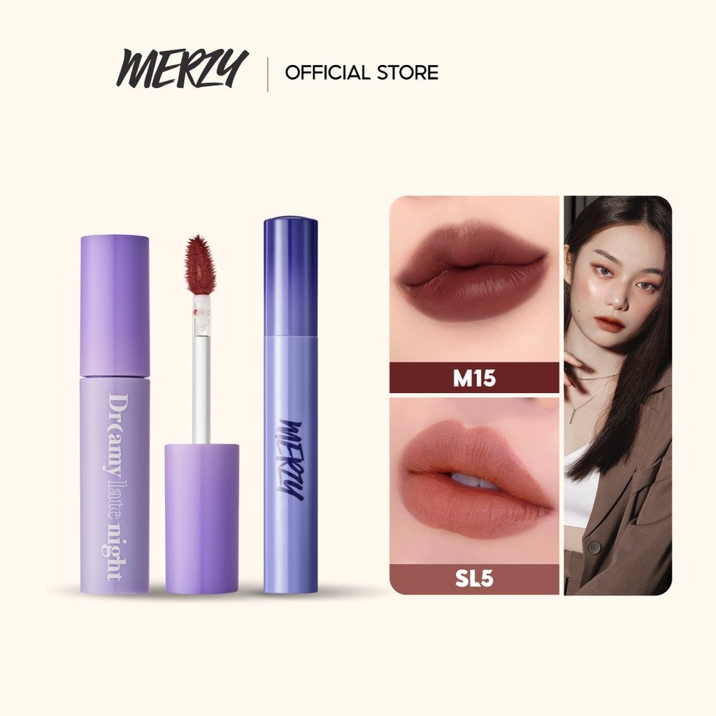 Combo Son Kem Lì Merzy Soft Touch Lip Tint 3g + Son kem lì Merzy Dreamy Late Night Mellow Tint 4g