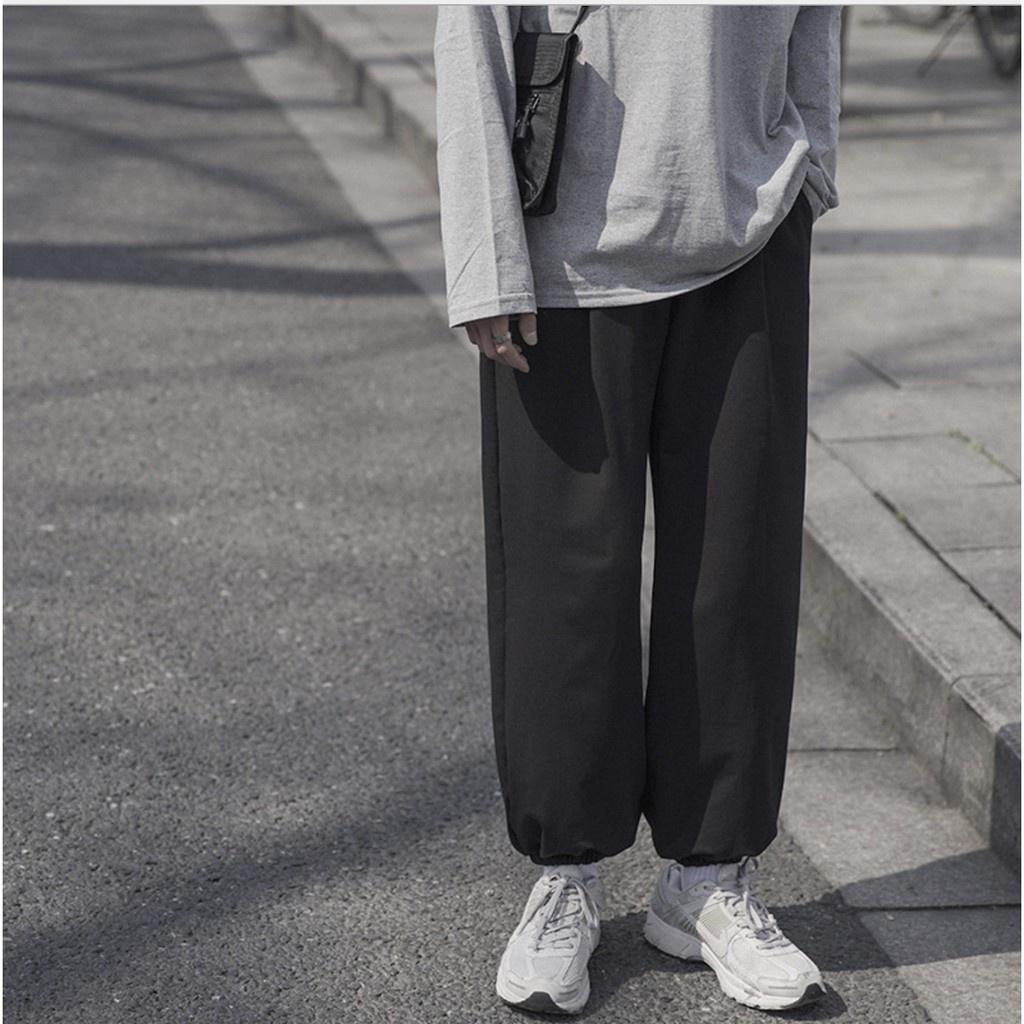 Quần Nỉ Jogger Trơn Ống Rút Dáng Rộng Unisex