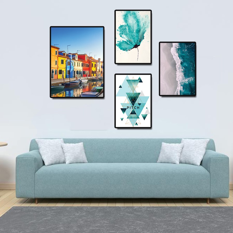 Tranh treo tường, tranh canvas TB02 bộ 4 tấm