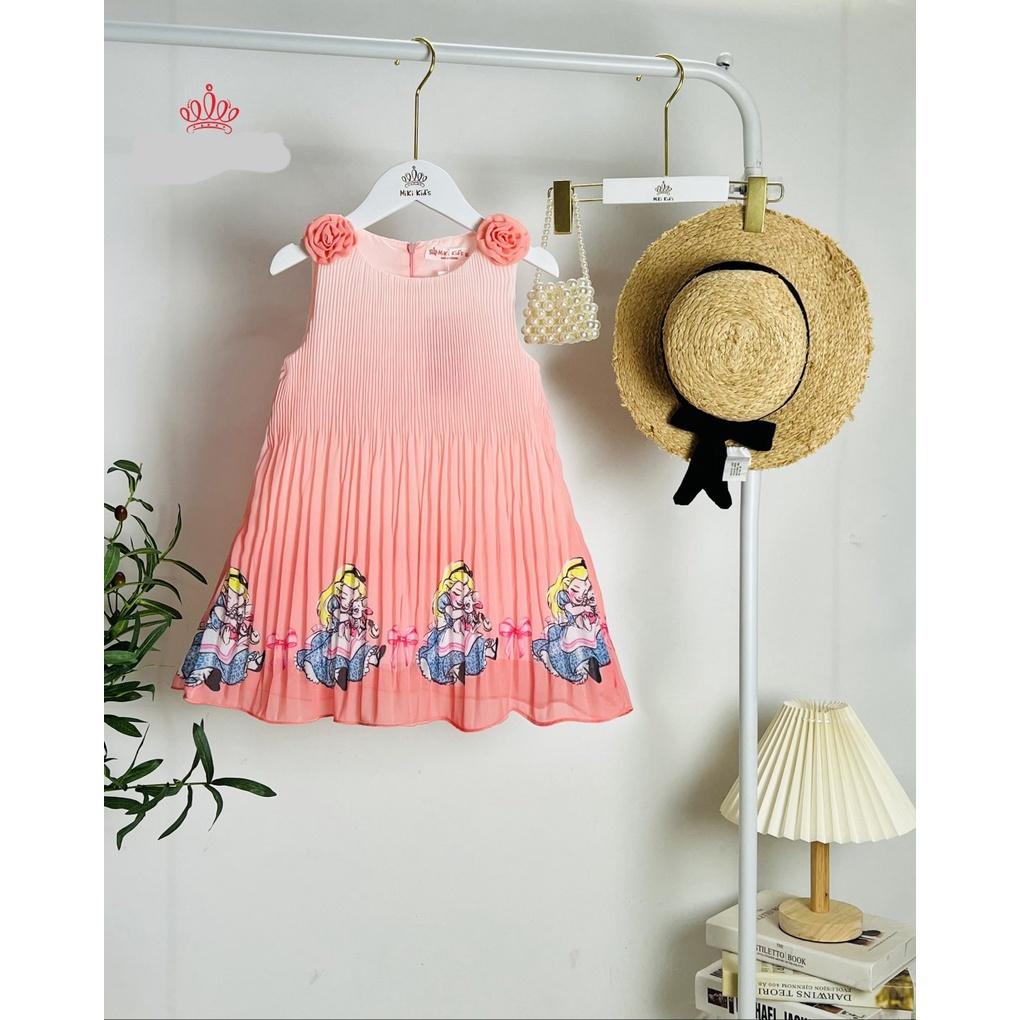 Đầm voan công chúa cho bé gái màu sắc cầu vồng mẫu mới nhất size 12-35kg hàng thiết kế cao cấp