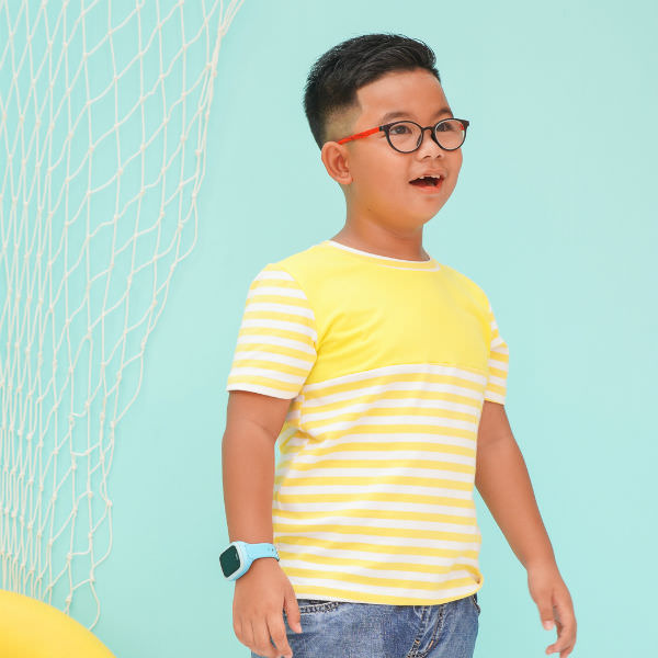 Áo Thun Bé Trai Sọc Phối Ngực Áo Ugether UKID196 - Vàng