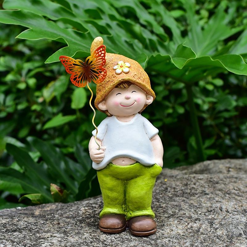 Set 3 búp bê gốm sứ cậu bé hở rốn dễ thương