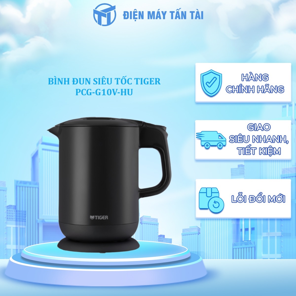 BÌNH ĐUN SIÊU TỐC TIGER PCG-G10V-HU Màu đen - Hàng chính hãng