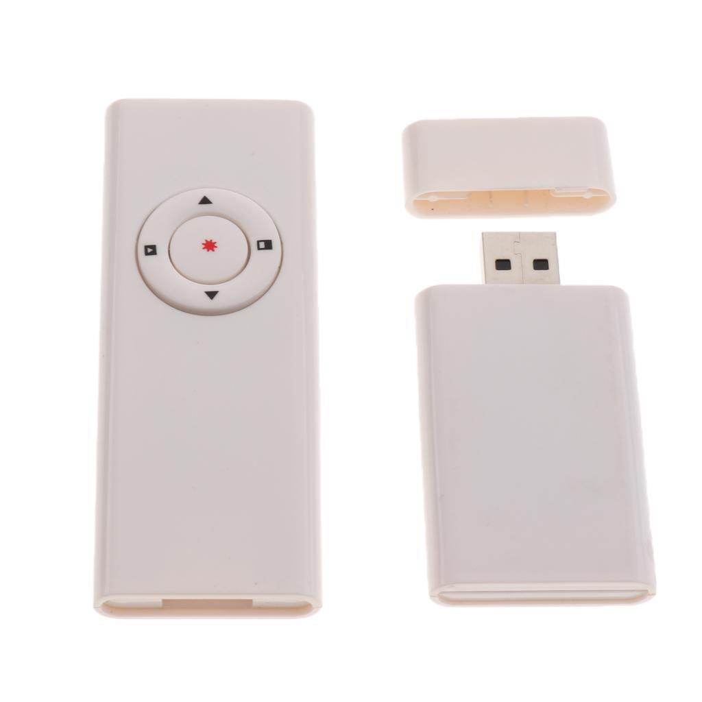 RF 2.4GHz Wireless Presenter USB Remote Control Presentation Pointer White