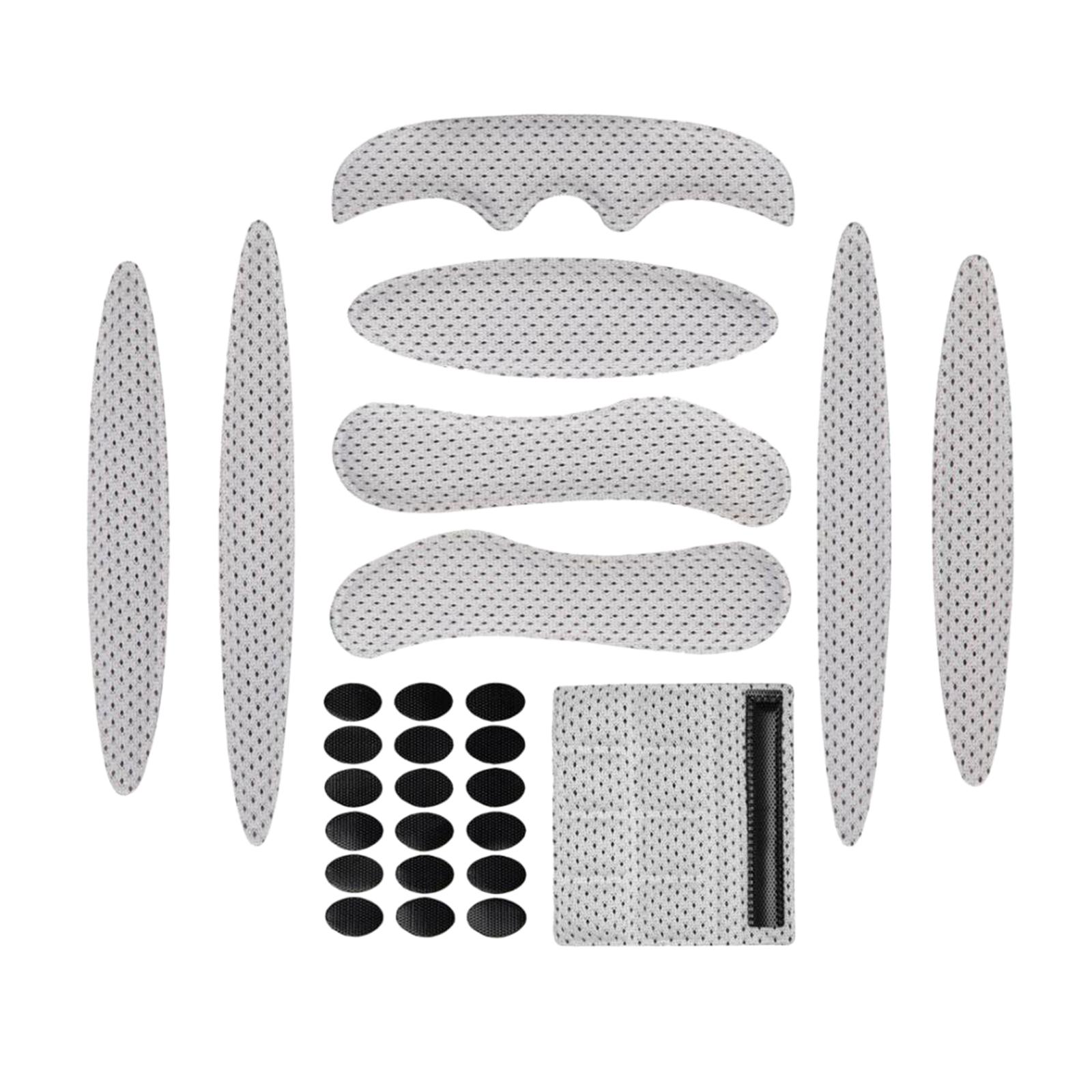 2x27pcs/Set Bike Helmet Padding Kits Helmet Liner Chin Strap Foam Pads Grey