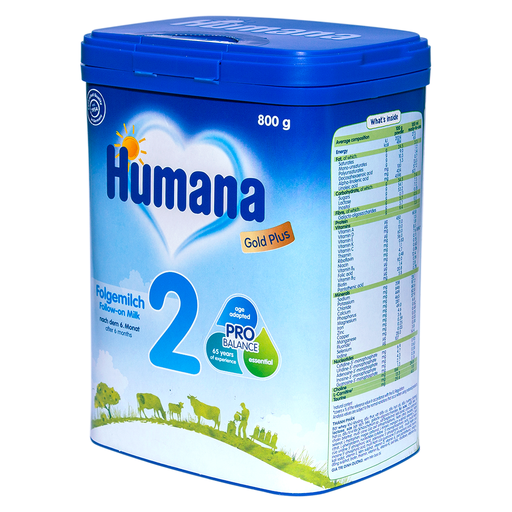 SỮA HUMANA GOLD PLUS 2 800G - NHẬP KHẨU 100% TỪ ĐỨC