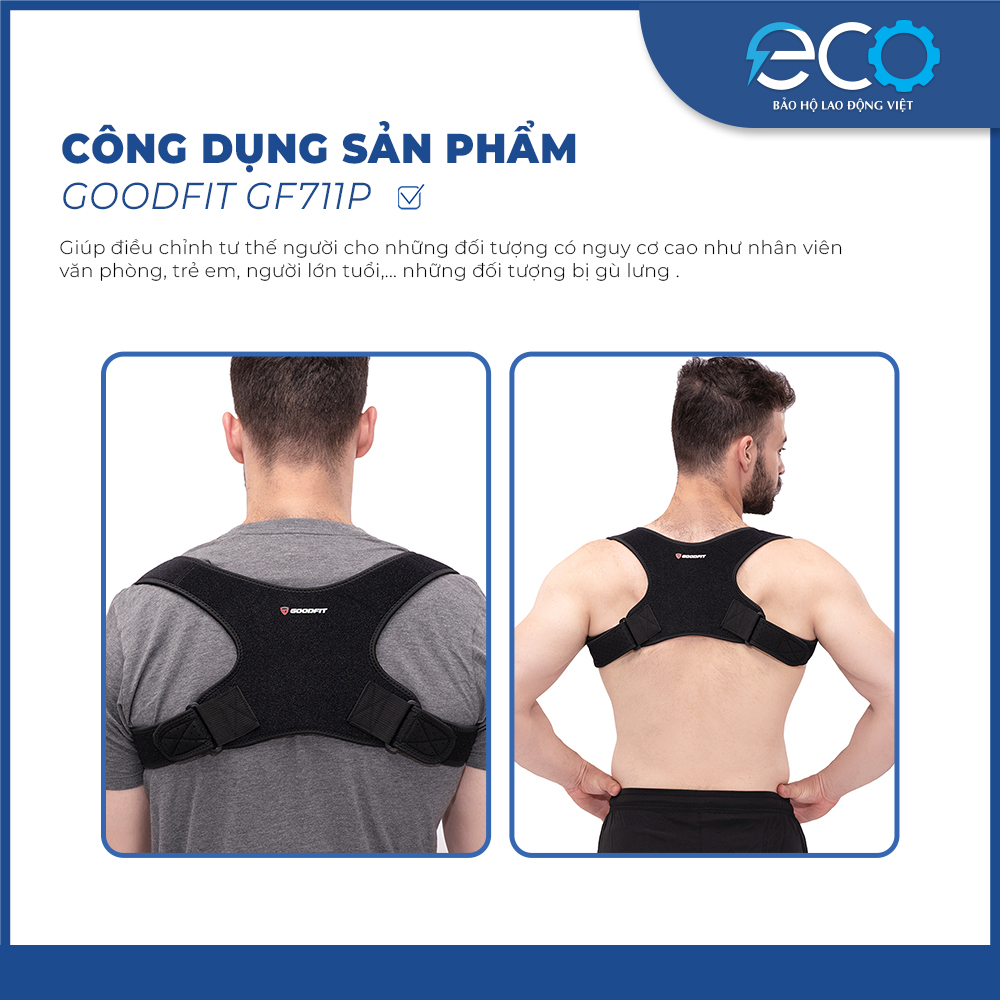 Đai chống gù lưng nam, nữ chính hãng GoodFit đai định hình cơ thể chất liệu bền, thoáng khí GF711P