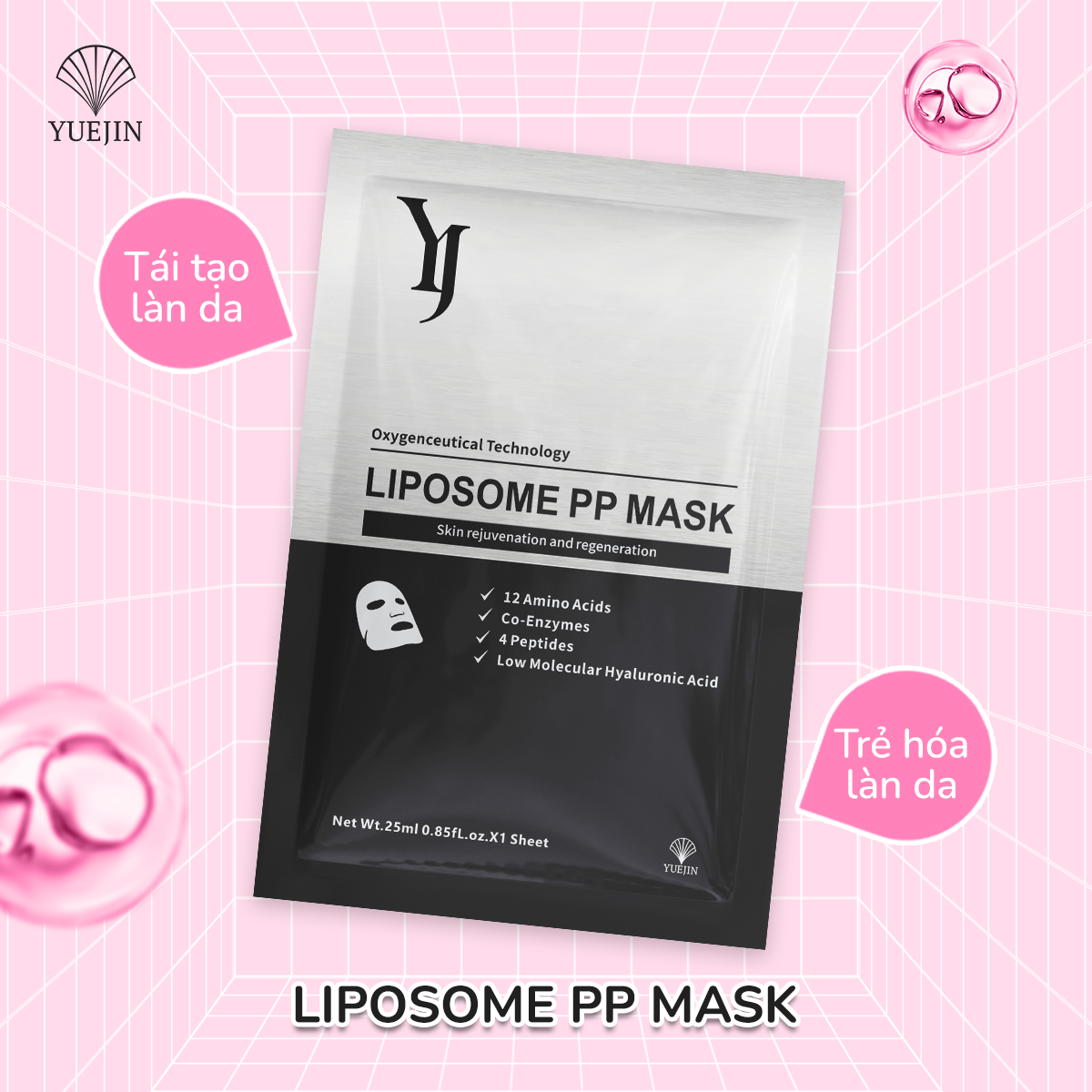Mặt nạ 7 ngày phục hồi trắng sáng da cùng Yuejin, mặt nạ B5, Liposome PP, Melasma SOS, Exosome