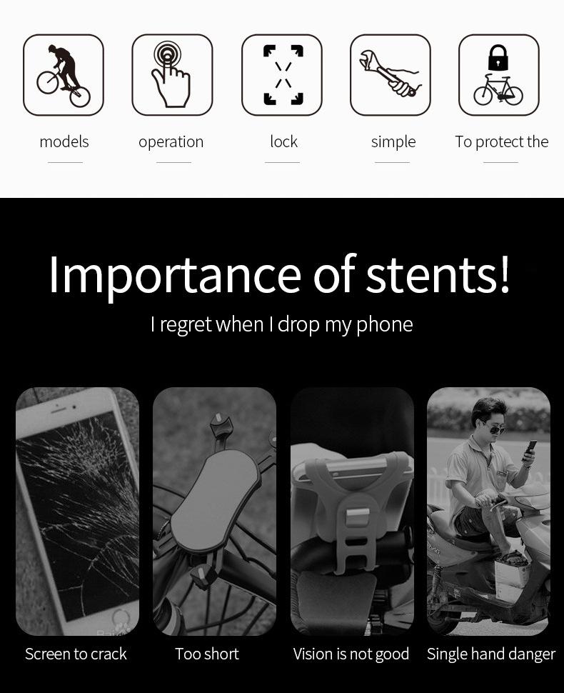 Giá đỡ điện thoại di động mới Người giữ tay cầm giá treo giá đỡ cho Xiaomi M365 Pro Sockycle SCOOTER QUCE Color: C
