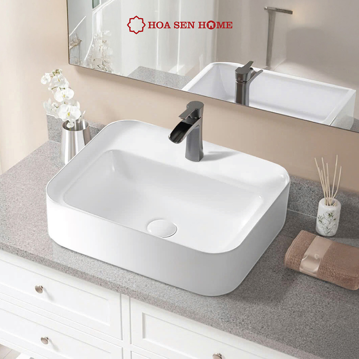 Lavabo đa năng TUSLO L011 gốm sứ tráng men Nano Ceramic kháng khuẩn - Hoa Sen Home - Hàng chính hãng