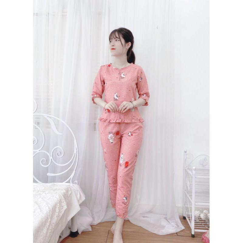 Quần áo mặc nhà cổ bèo sau sinh đẹp rẻ