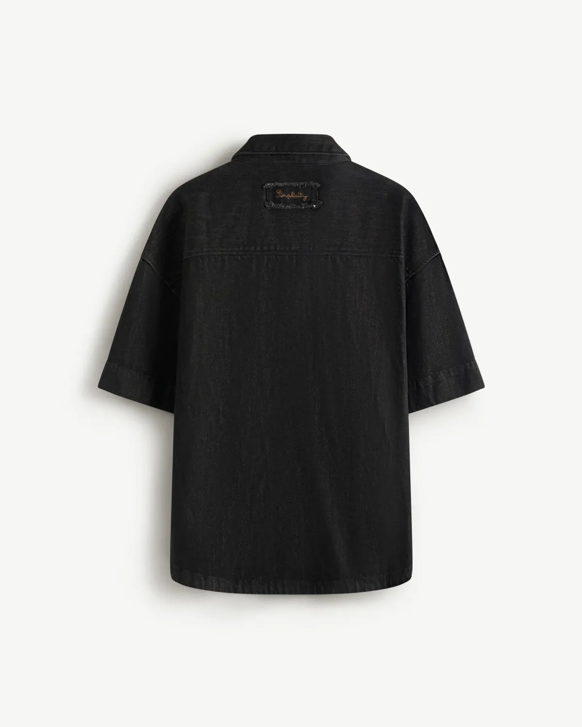 Áo sơ mi denim nam nhãn trang trí loose - RT 10S25DSH003 | ROUTINE CÀ MAU
