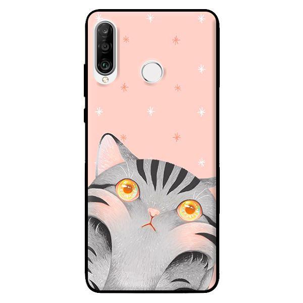 Ốp in cho Huawei P30 Lite Mèo Hồng - Hàng chính hãng