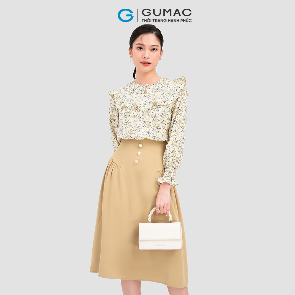 Váy lụa lưng cao thời trang GUMAC VC11017