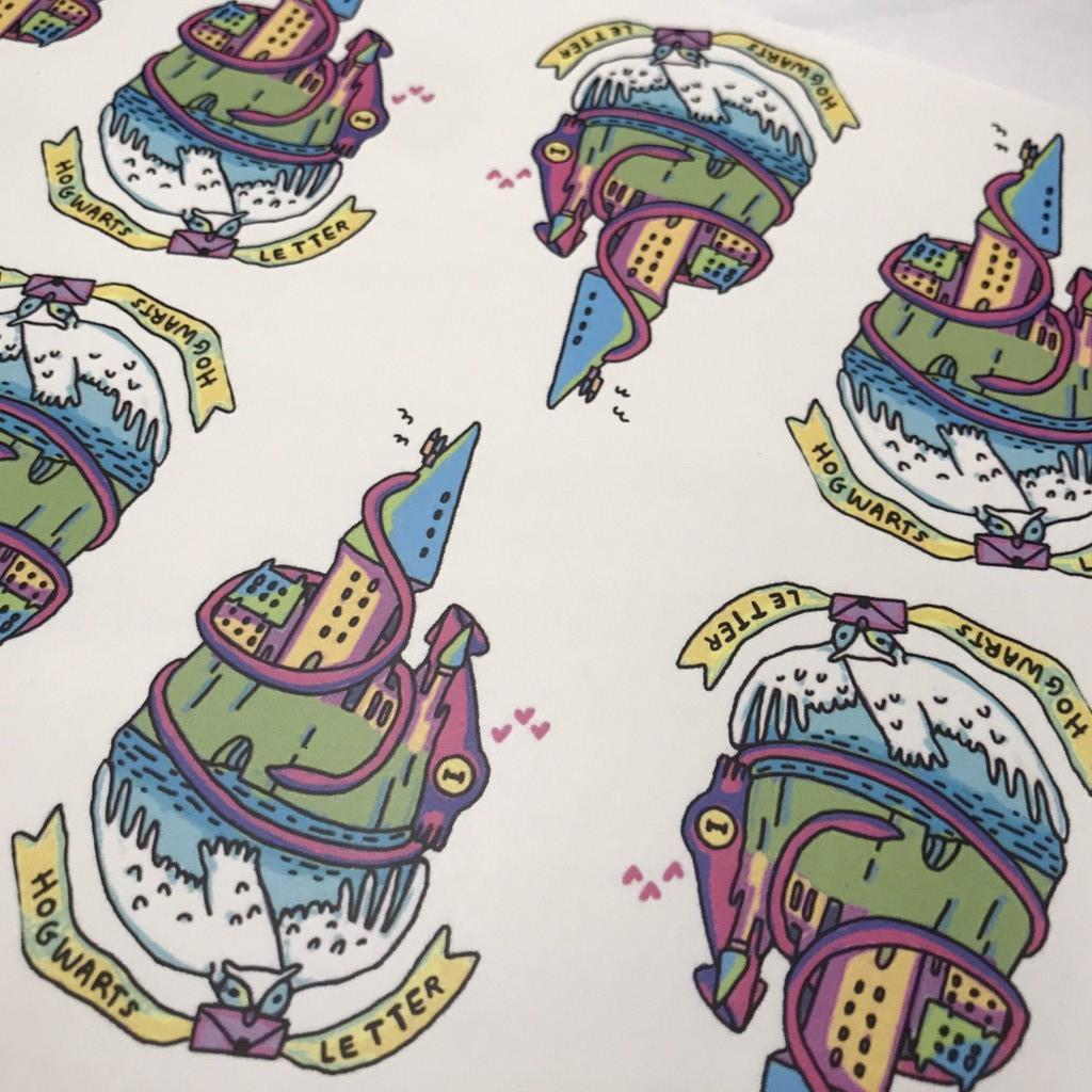 Sticker dán về trường Hogwarts Harry Potter l Hình dán Hogwarts Letter l - Zip A1