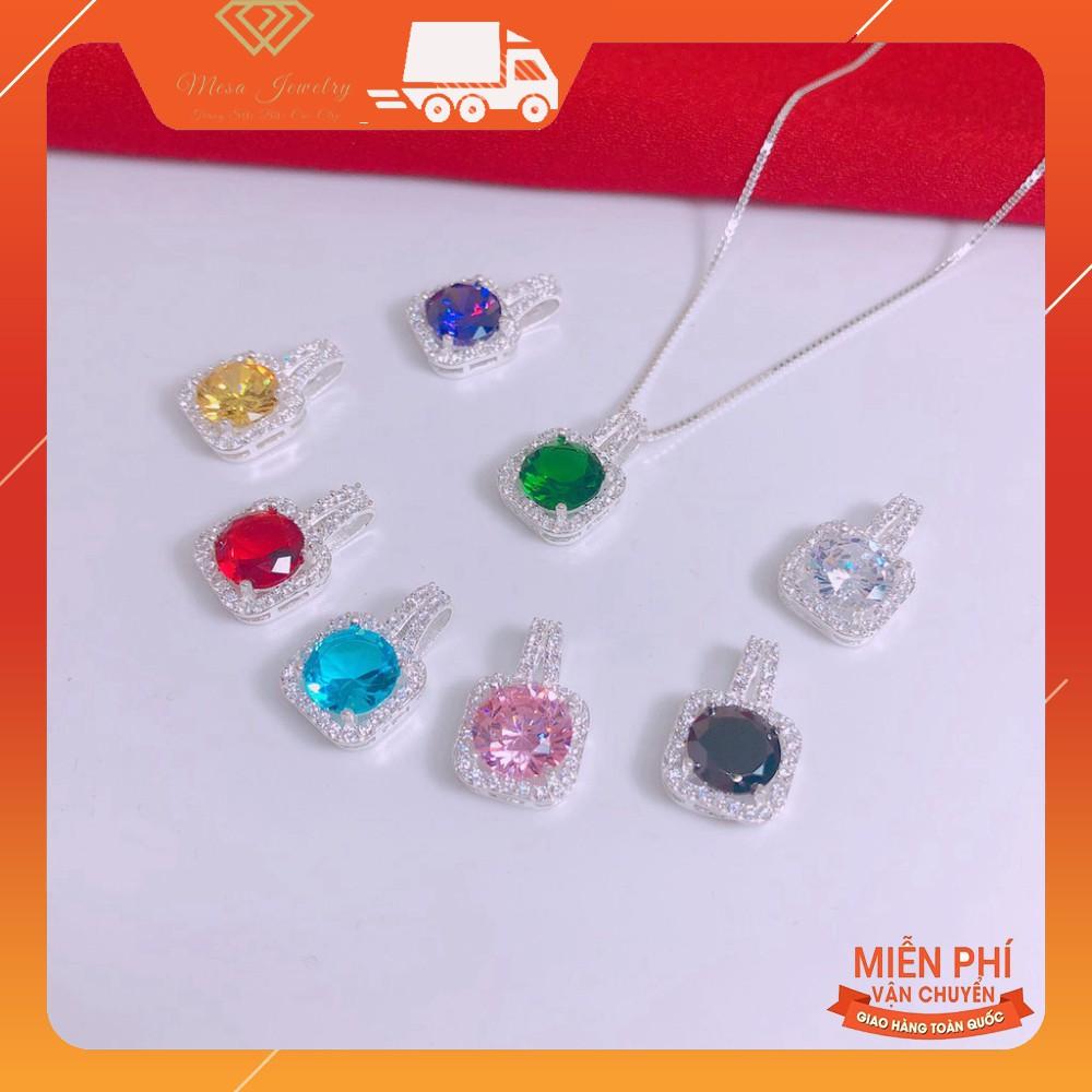 DÂY CHUYỀN MẶT ĐÁ VUÔNG ĐỦ MÀU