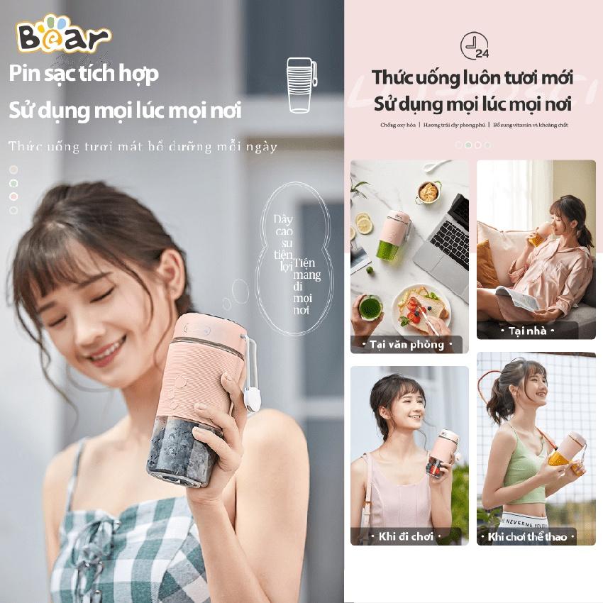 Máy Xay Sinh Tố Cầm Tay Bear LLJ-B03C1, dung tích 300ml, Anh Lam Store - Hàng nhập khẩu