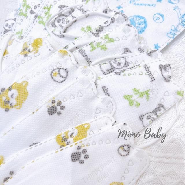 Set 10 khẩu trang 4D TP94 in hình dễ thương cho bé M02 Mimo Baby