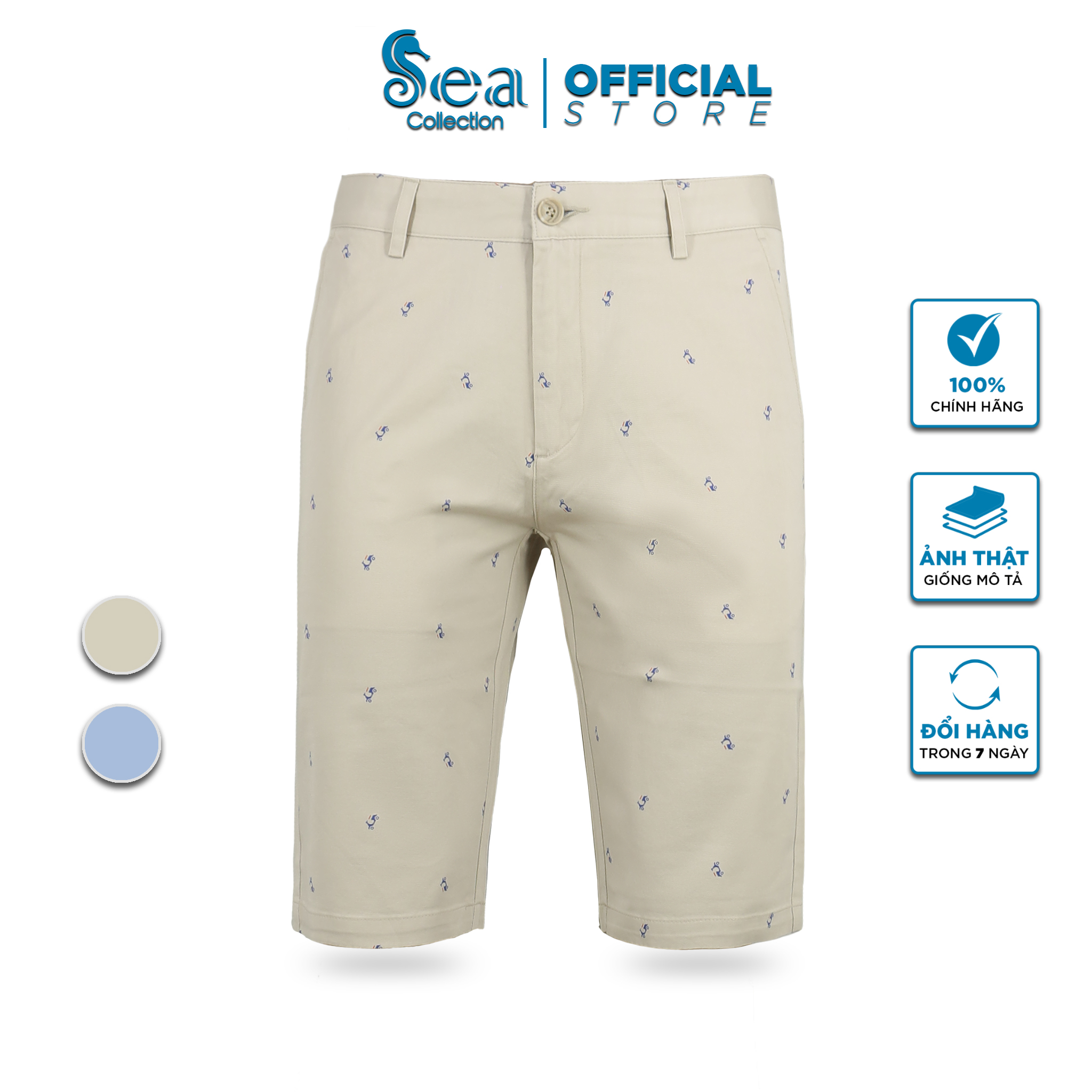 Quần Short Kaki Nam Sea Collection 6962 hoạ tiết xe máy