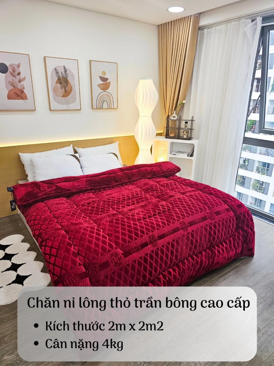 Chăn Nỉ Lông Cừu COCO Siêu Ấm - Mền COCO Xuất Nhật Dày Mịn, Kèm Túi Xách, Kích Thước 2mx2m3, Nặng 4kg - Hàng Chính Hãng MINIIN