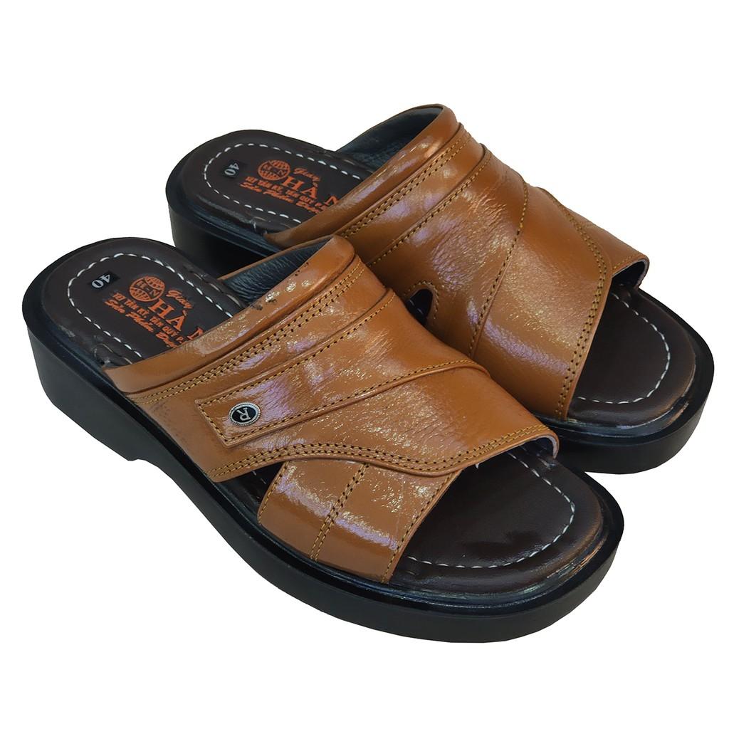 Dép Nam Quai Ngang TiTi ĐÔ Da Bò Thật Cao Cấp DNA2133a