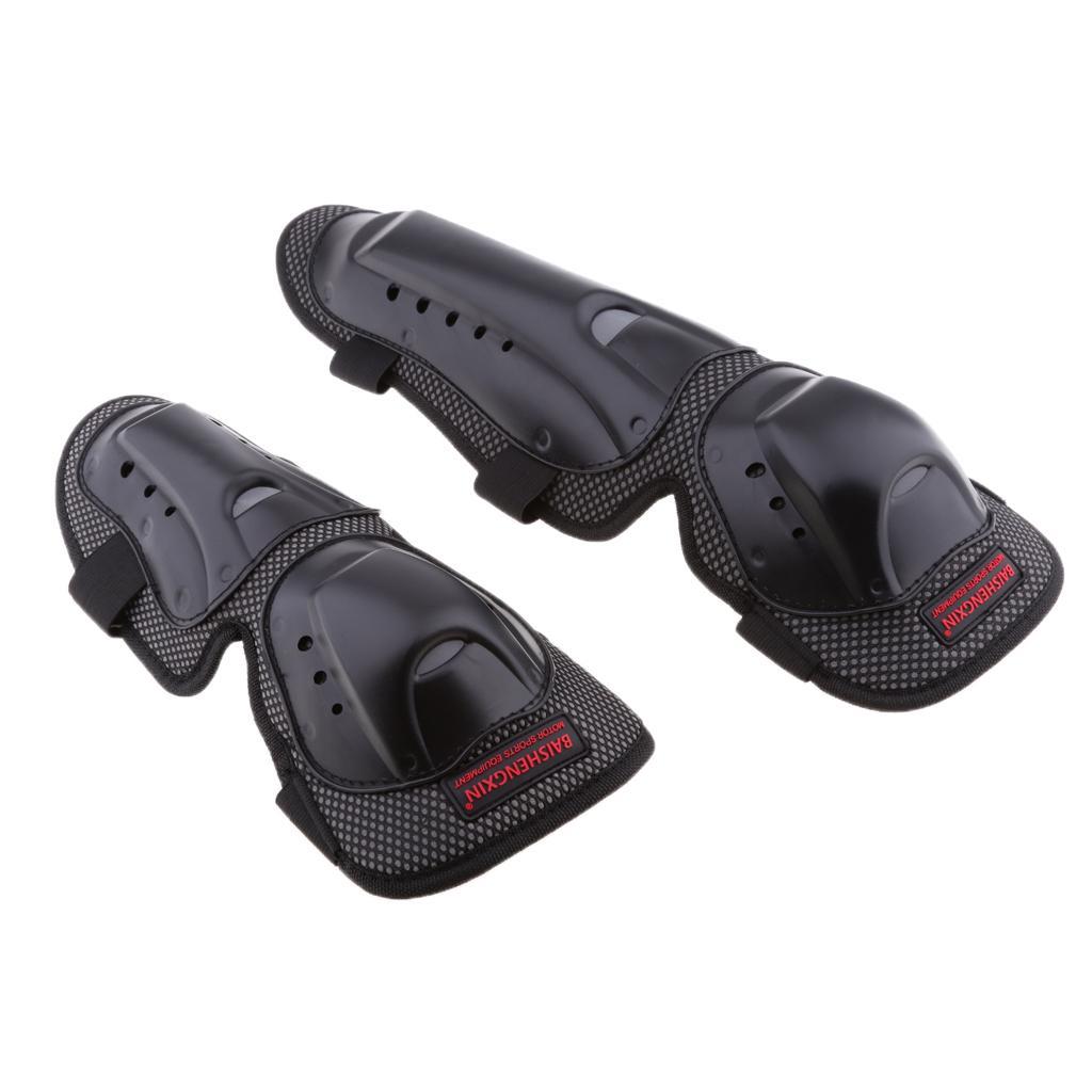 2x 4Pieces Unisex Motorcycle Motocross Cycling Elbow And Knee Pads Protector Guard Armors Set Black