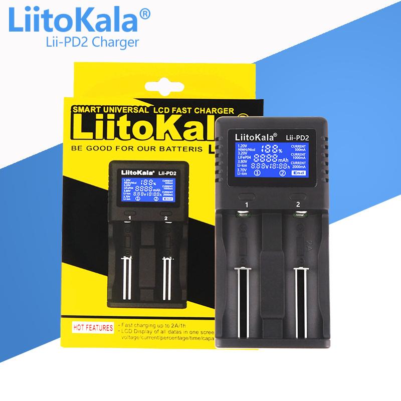 LIITOKALA LII-PD2 LII-PD4 Xe 1.2V 3.7V 3.2V 3.85V A/AAA 18650 18350 26650 10440 14500 16340 Bộ sạc thông minh pin