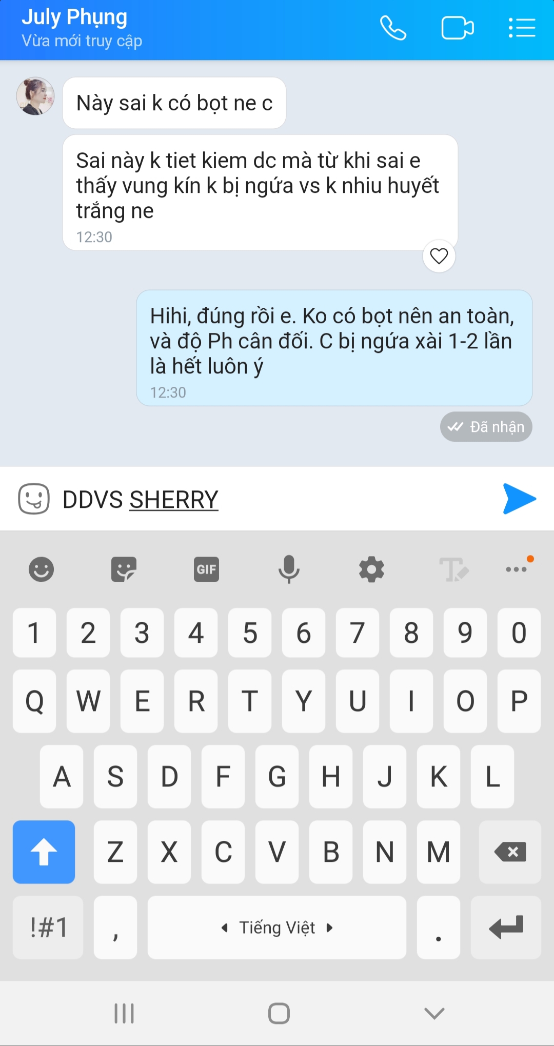 Dung dịch vệ sinh phụ nữ Riori Sherry