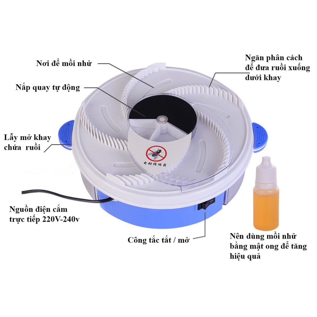 Máy Bắt Ruồi Tự Động Thông Minh, Máy Bắt Ruồi Chạy Điện Không Dùng Hóa Chất