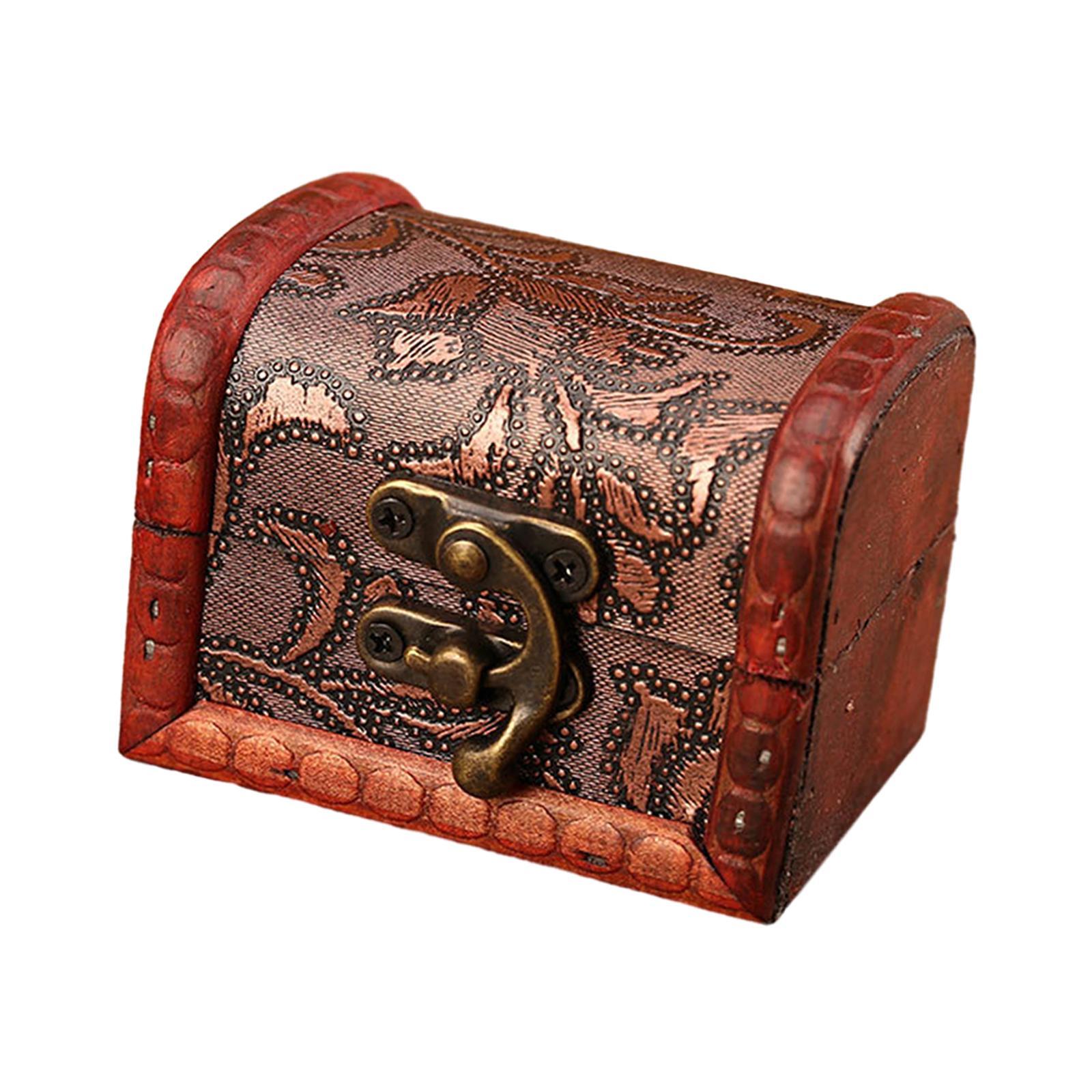 Decorative Storage Box, Antique Jewelry Box, Home Decor Vintage Style Treasure Chest, Vintage Style Wooden Storage Box, for Hairpins Jewelry