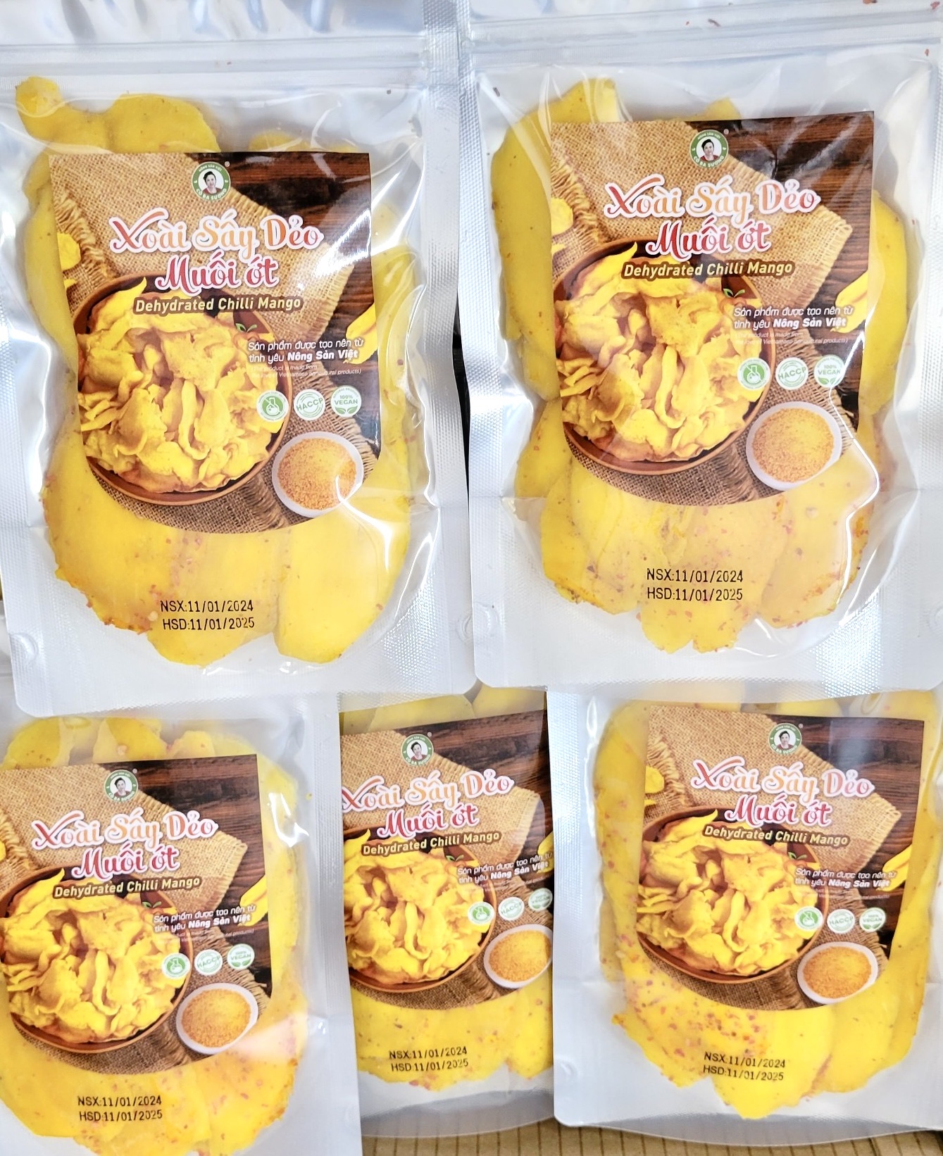 Ăn vặt siêu ngon, Xoài sấy dẻo muối ớt, nguyên vị 100% tự nhiên, nông sản sạch