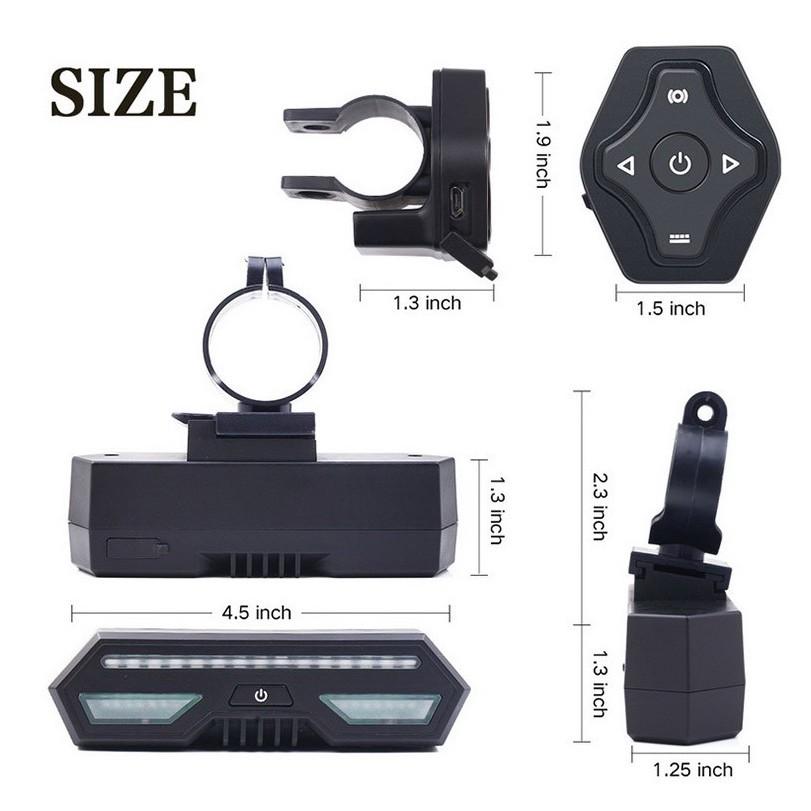 Đèn sau xi nhan xe đạp LP-1801 có điều khiển không dây, dung lượng pin 2200mAh, chống nước khi đi mưa - Home and Garden