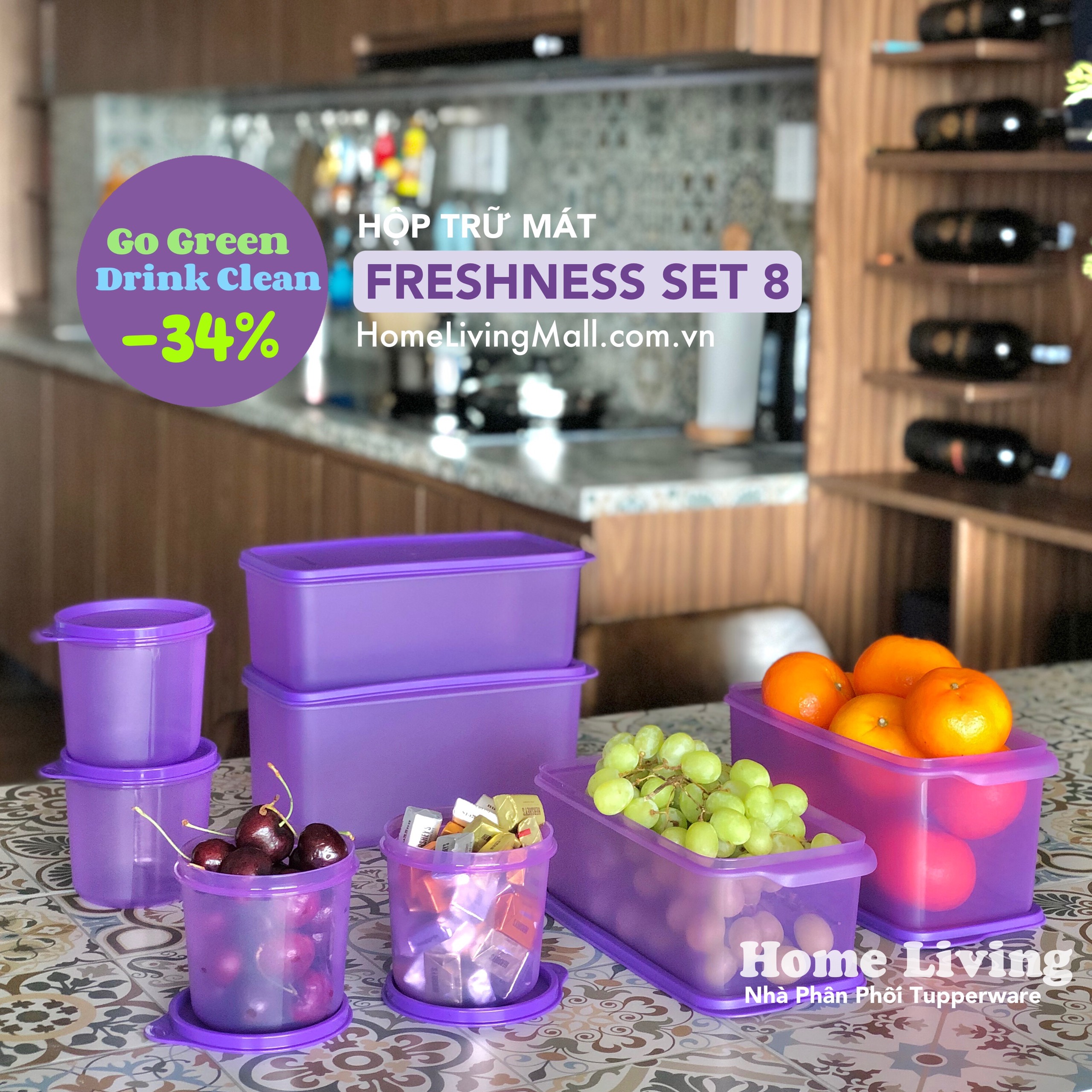 BỘ TRỮ KHÔ &amp; MÁT FRESHNESS COLLECTION SET 8