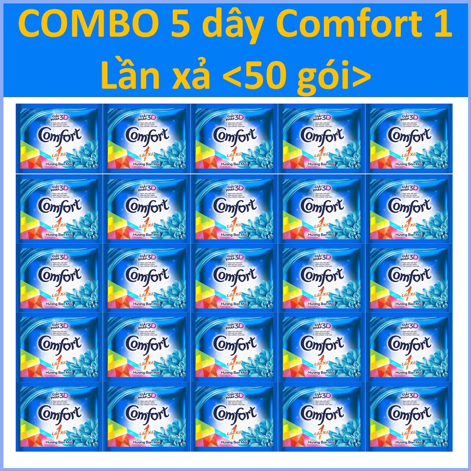 COMBO 5 dây Nước Xả Vải Comfort 1 lần xả