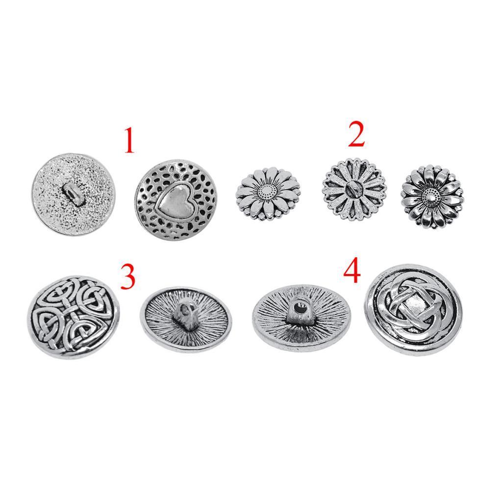 40pcs 2 Styles Metal Buttons 18mm for Craft Sewing Decor