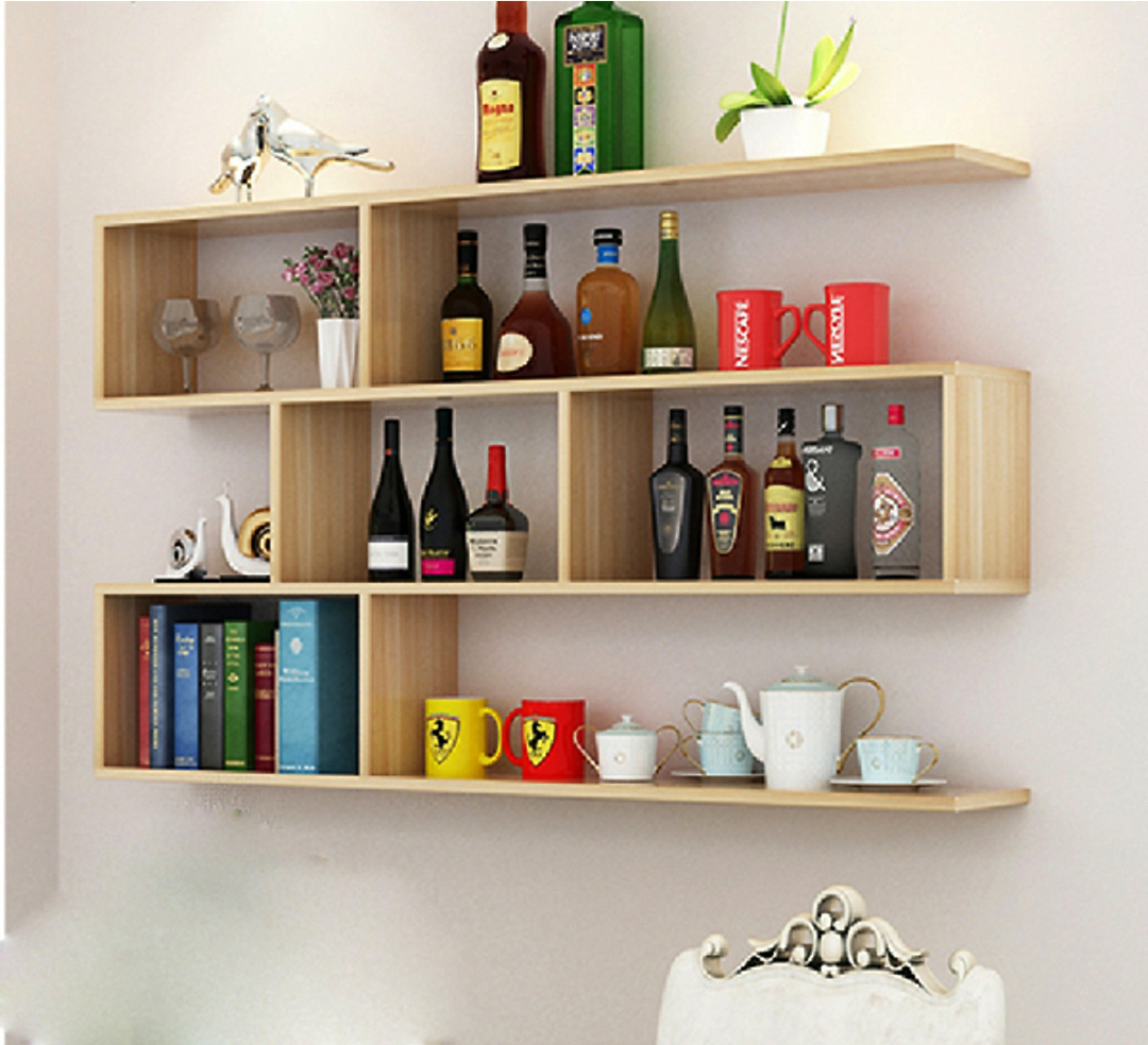 Kệ sách treo tường - Kệ gỗ trang trí 3 tầng dài 120cm x rộng 75cm x sâu 20cm