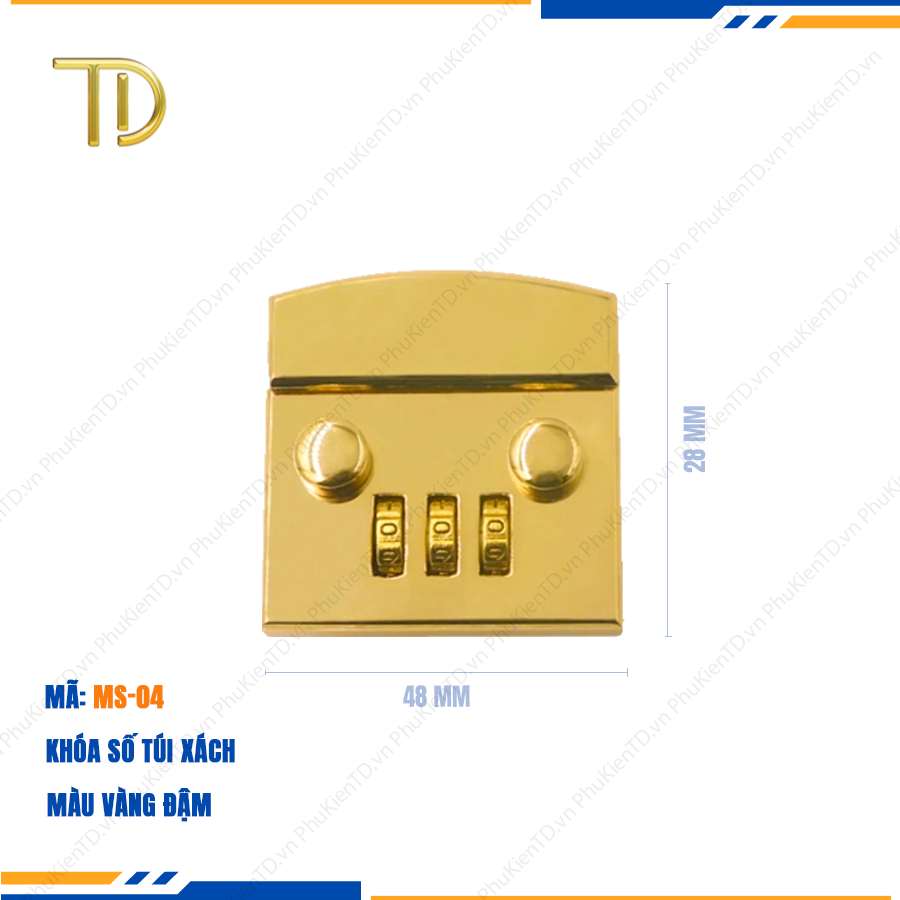 Khóa số túi xách, Khóa 3 số túi xách cao cấp công nghệ mạ điện độ bền 5-8 năm