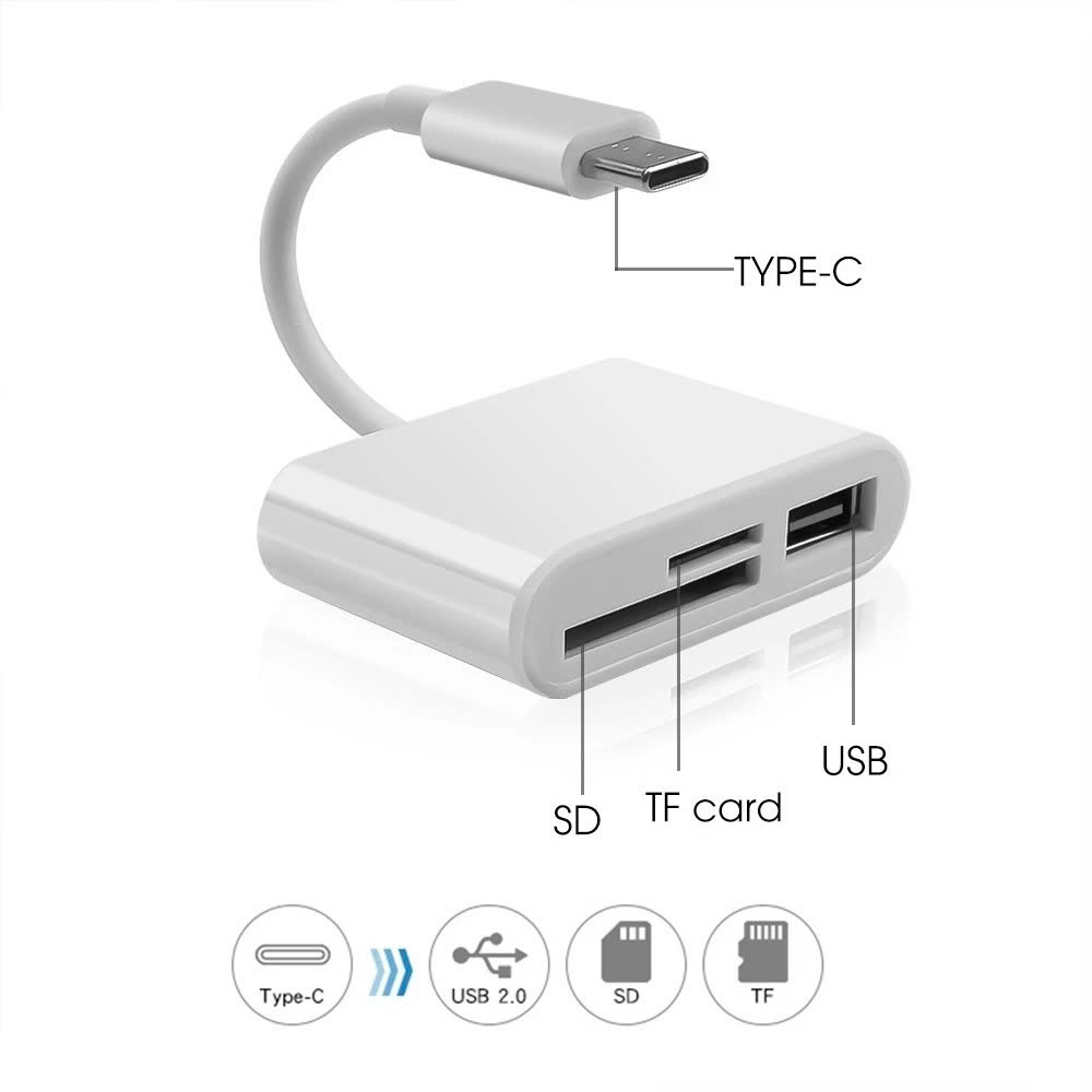 SD/TF chuẩn USB Type C Đầu đọc thẻ nhớ vỏ cao cấp - Hàng chính hãng ĐẦU ĐỌC THẺ NHỚ