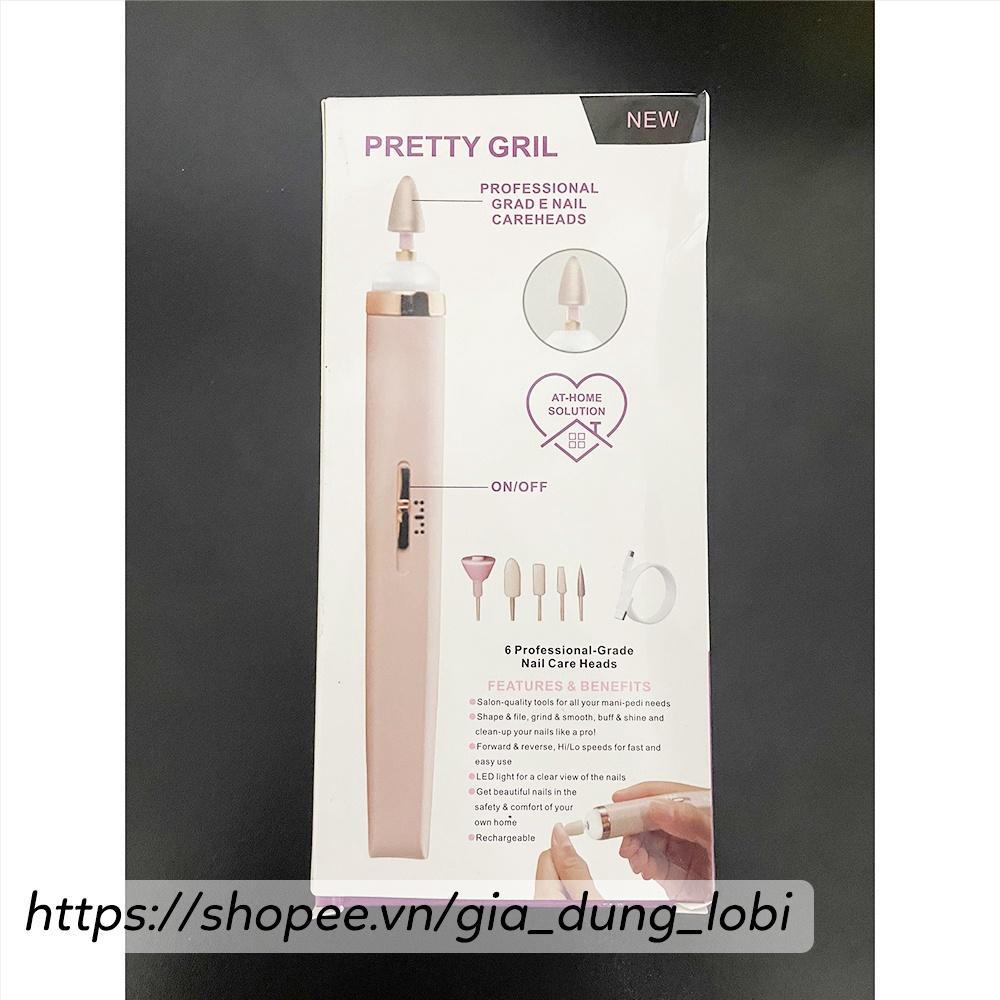 Máy mài móng Finishing Touch Máy dũa móng tay làm nail chuyên nghiệp 5 đầu mài có đèn led loại sạc điện