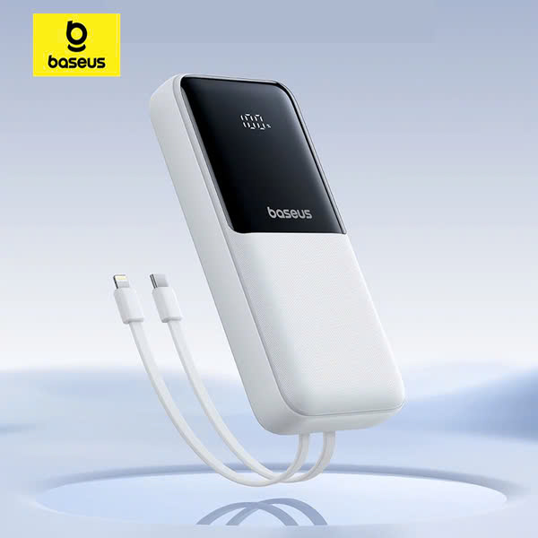 Pin Sạc Dự Phòng Baseus Lipow Dual-Cable 20000mAh 22.5W (Digital Display, With USB to C 3A 0.2m) hàng chính hãng